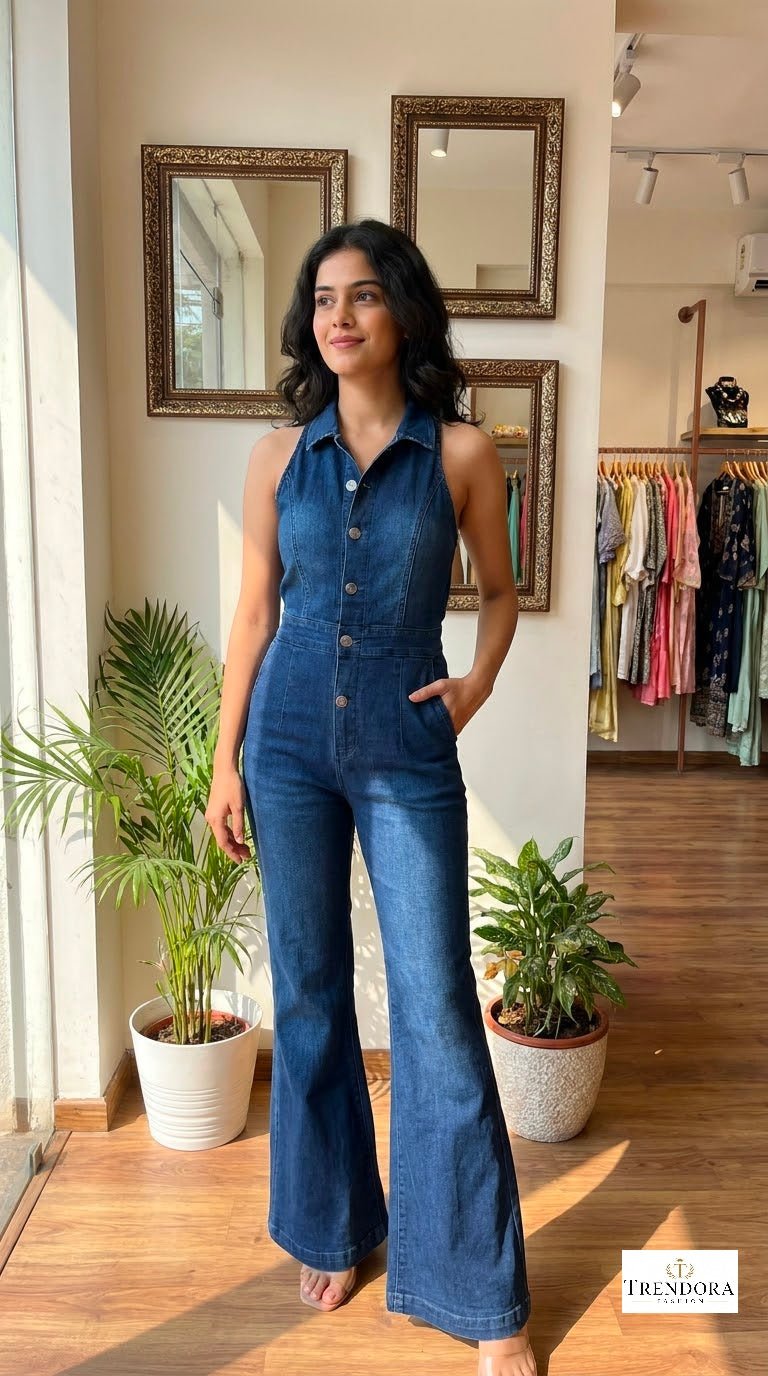 Denim Chic Wide-Leg Jumpsuit