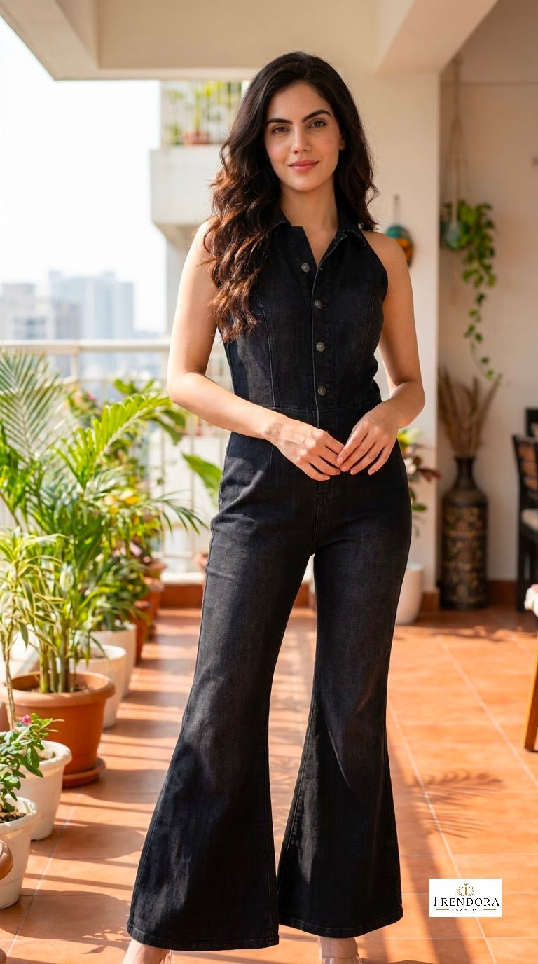 Denim Chic Wide-Leg Jumpsuit