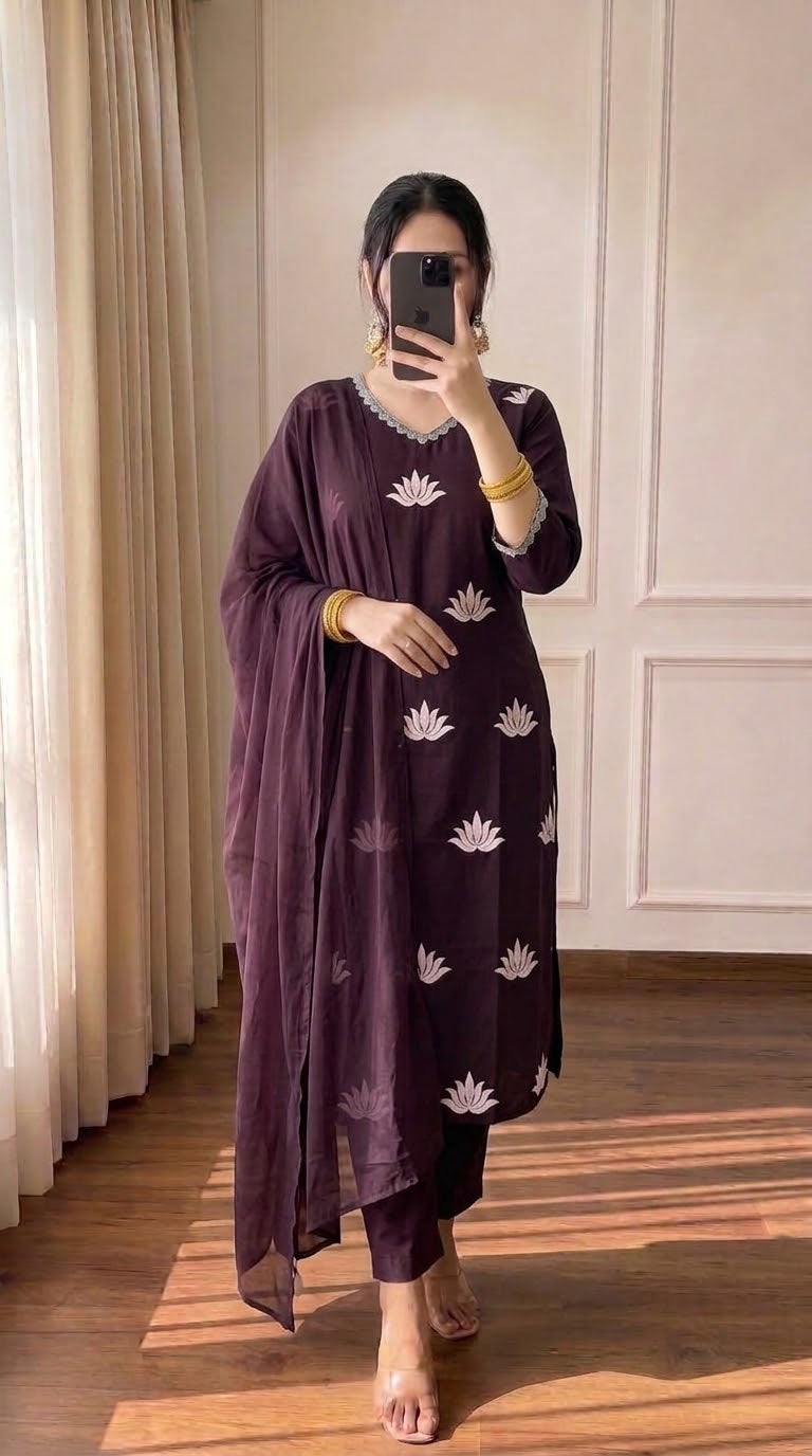 Midnight Lotus 3-Piece Suit Set