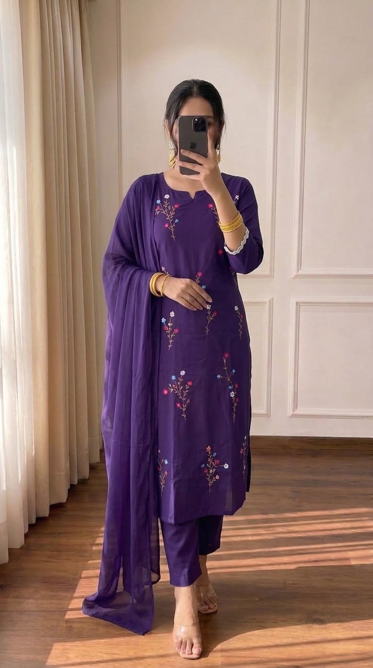 Lavender Luxe Embroidered Set