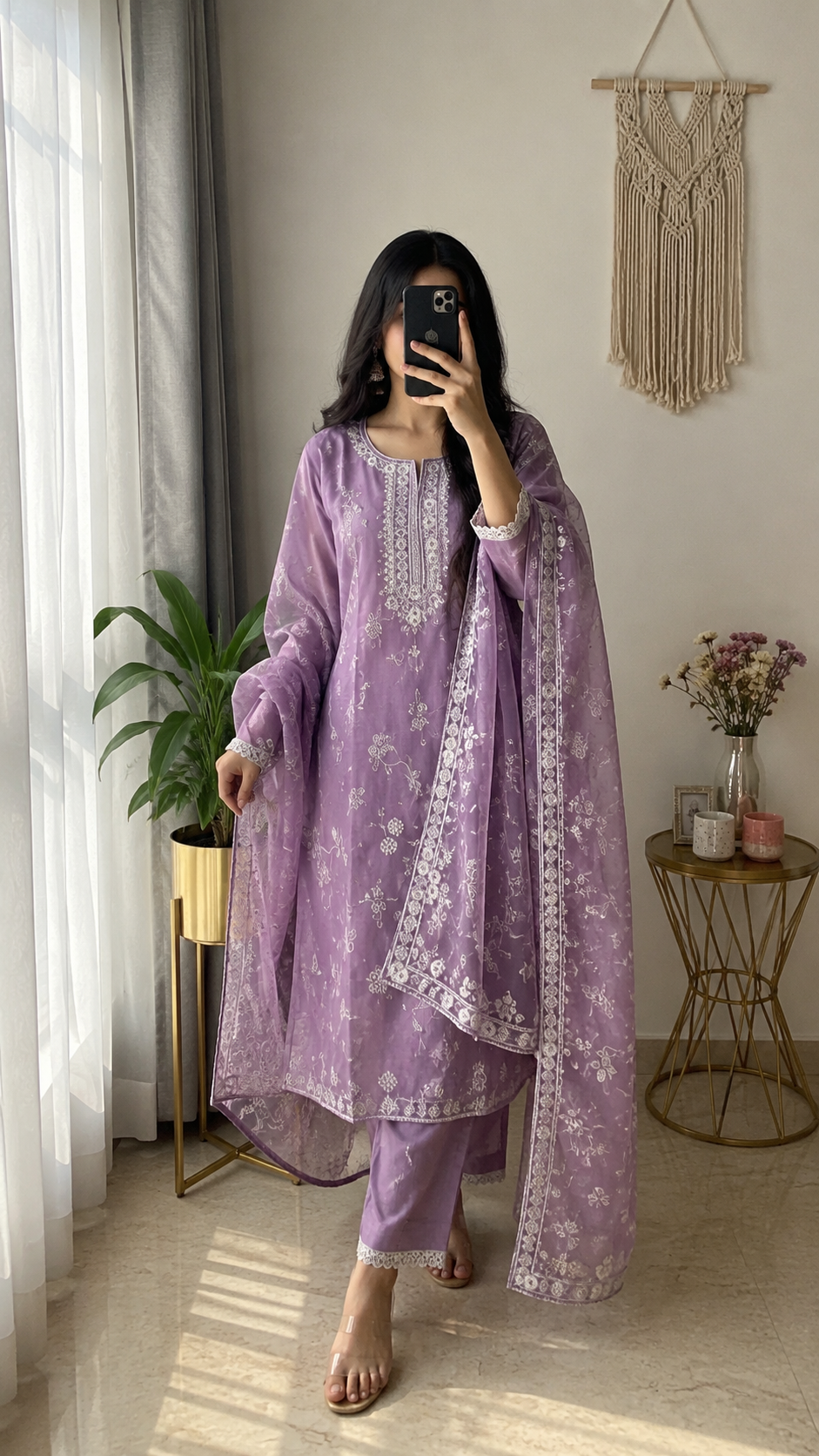 Lavender Grace Embroidered 3-Piece Suit Set