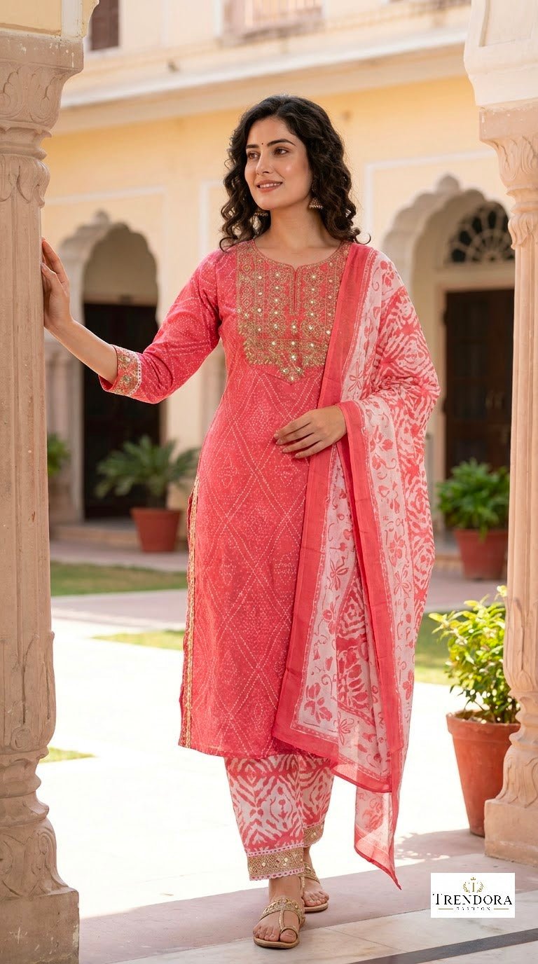 🌸Rose Blush Embroidered Kurta Set