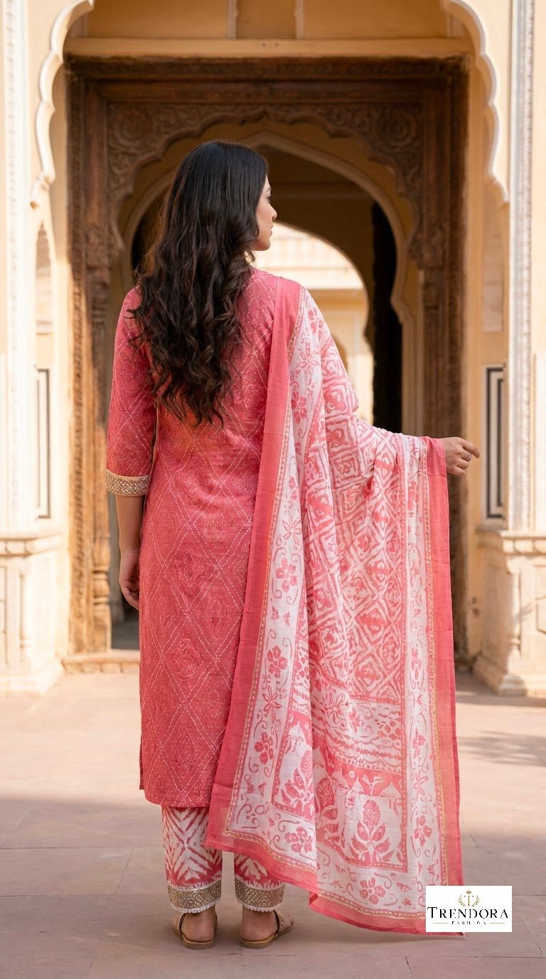 🌸Rose Blush Embroidered Kurta Set