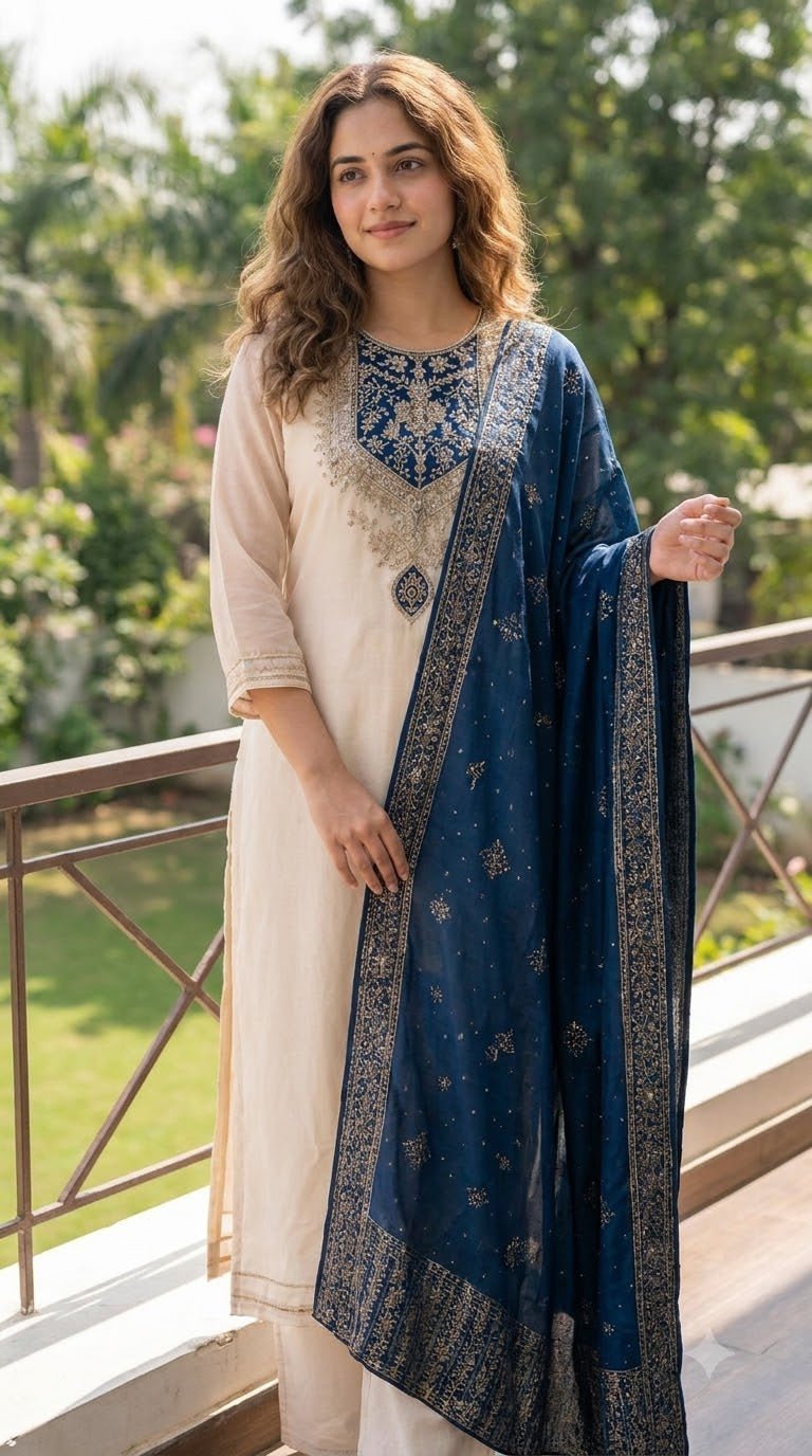 💙Royal Blue Embroidered Suit Set