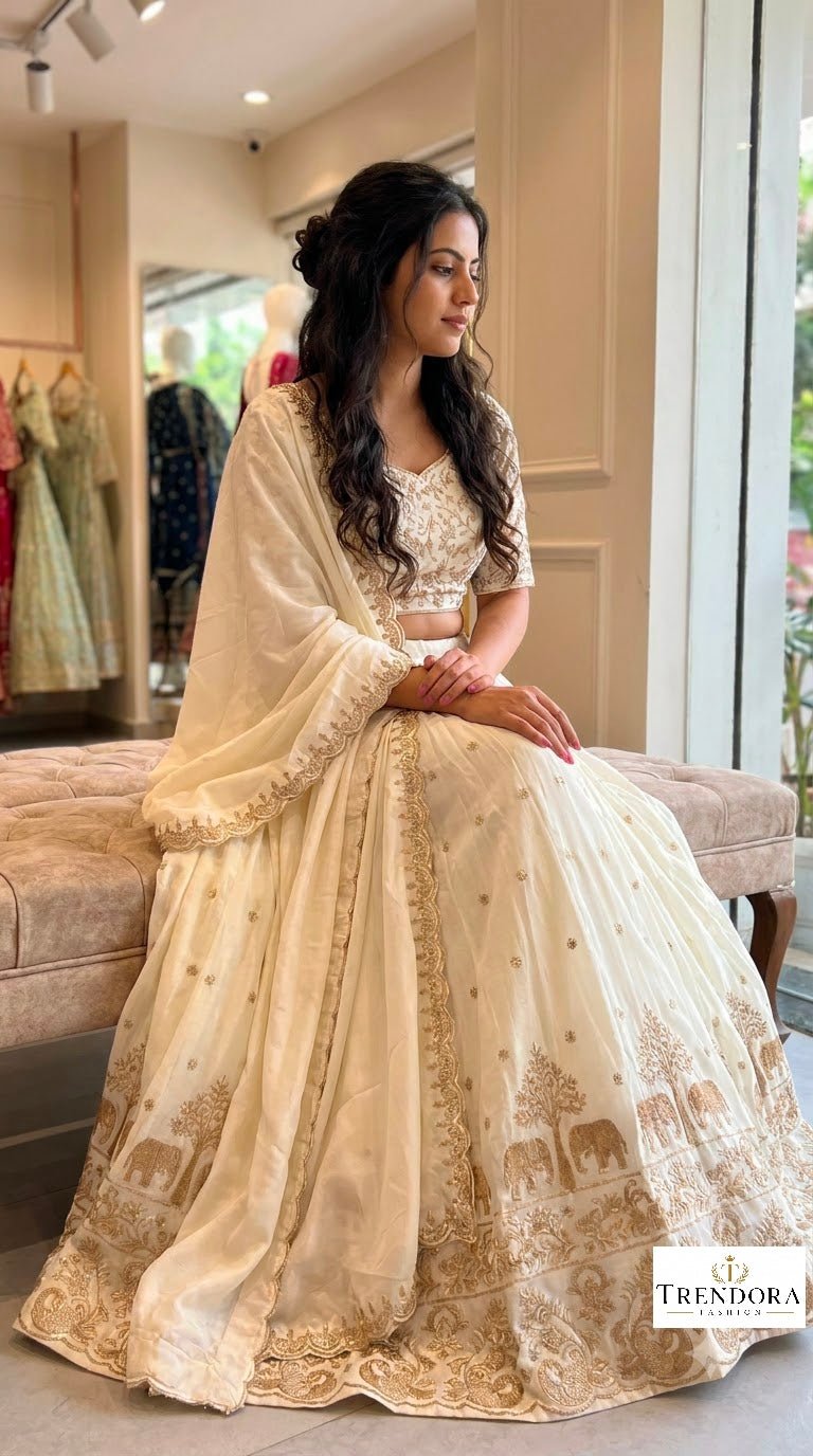 Royal Elephant Embroidered Lehenga Set