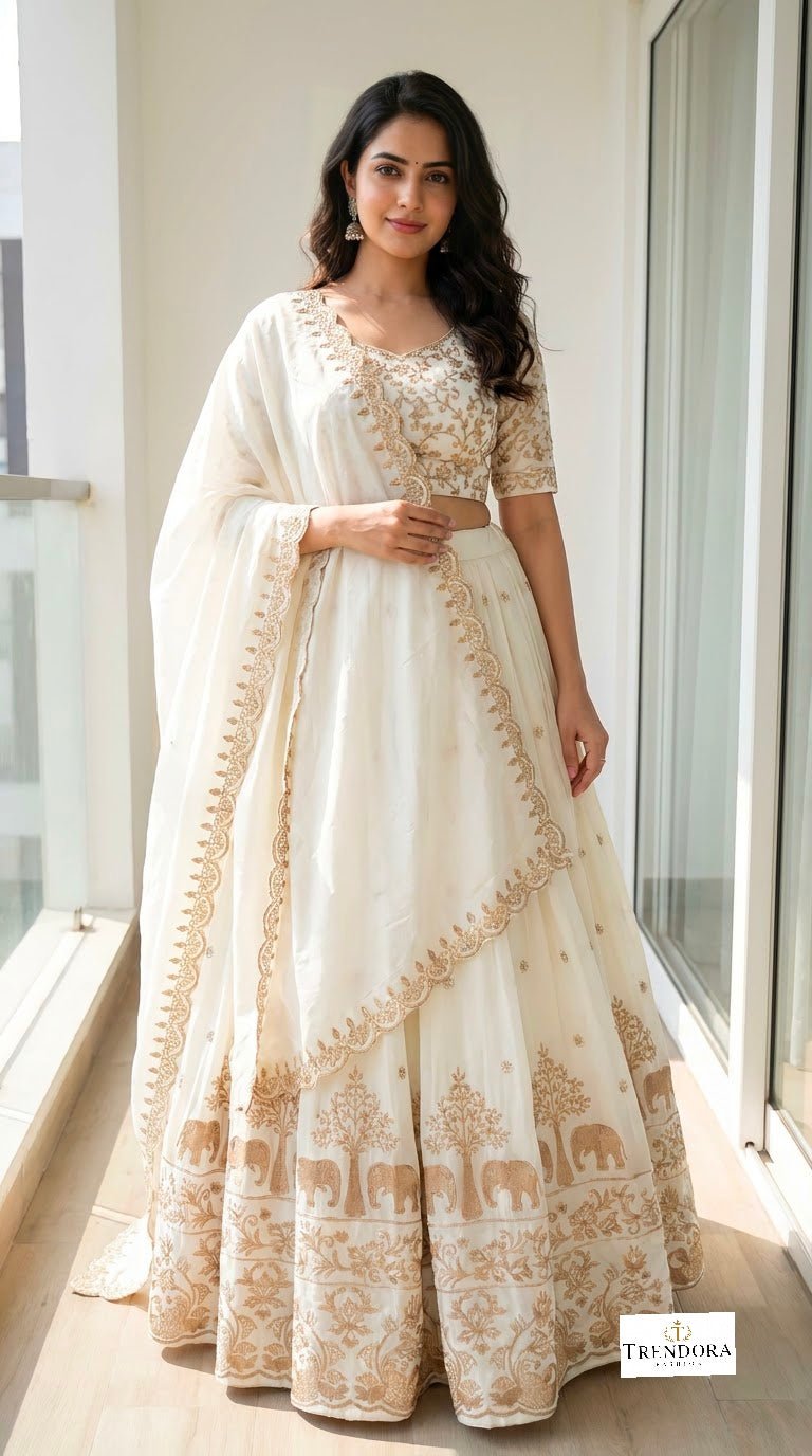 Royal Elephant Embroidered Lehenga Set